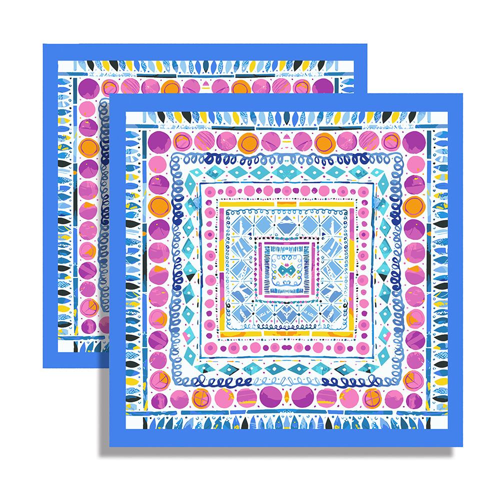 70 * 70 Солнцезащитный маленький квадратный шарф с большим принтом, женский шелковый шарф, тонкий легкий солнцезащитный шарф, повязка на голову