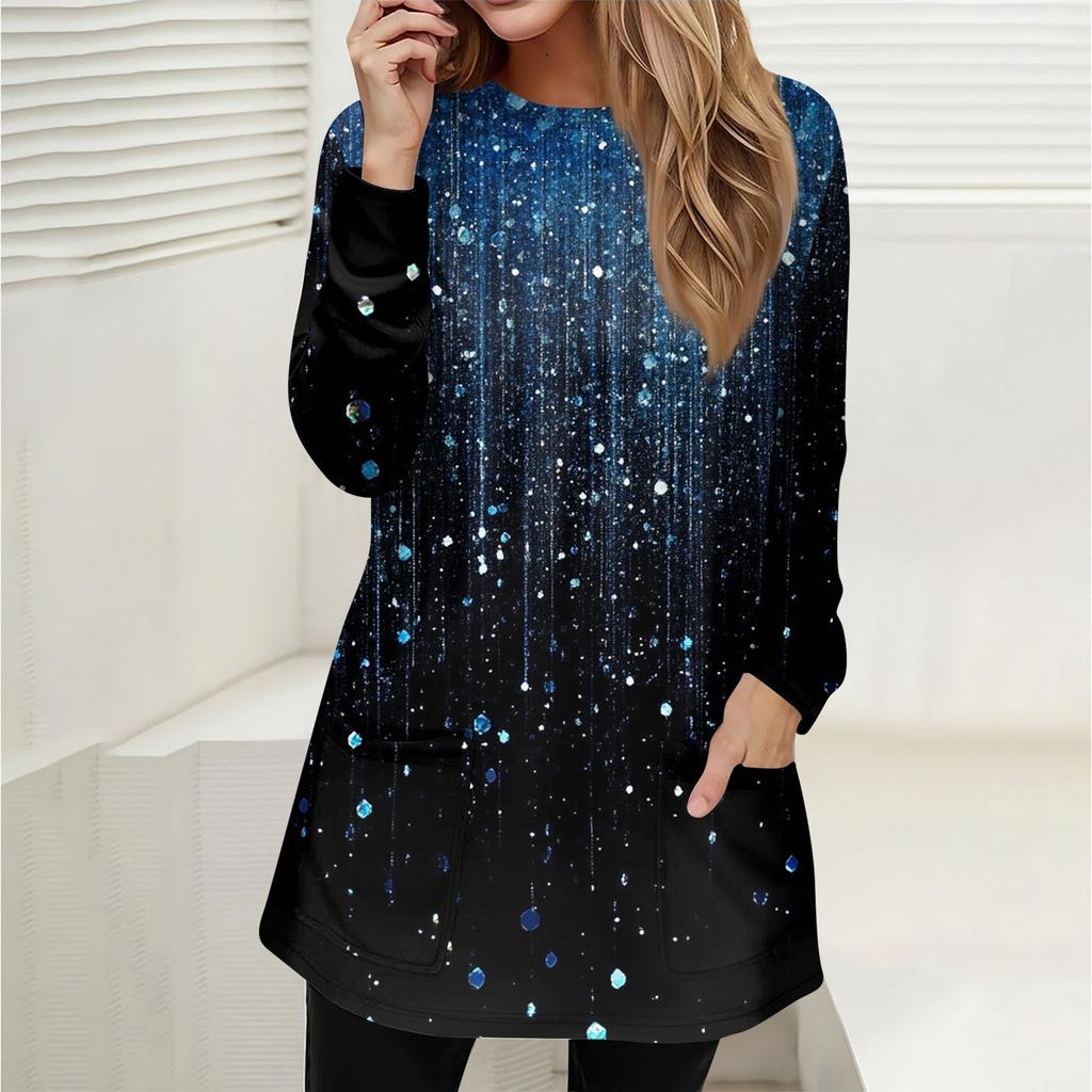 Женская толстовка, пуловер, спортивная одежда, карман, принт, повседневный топ с круглым вырезом и длинными рукавами