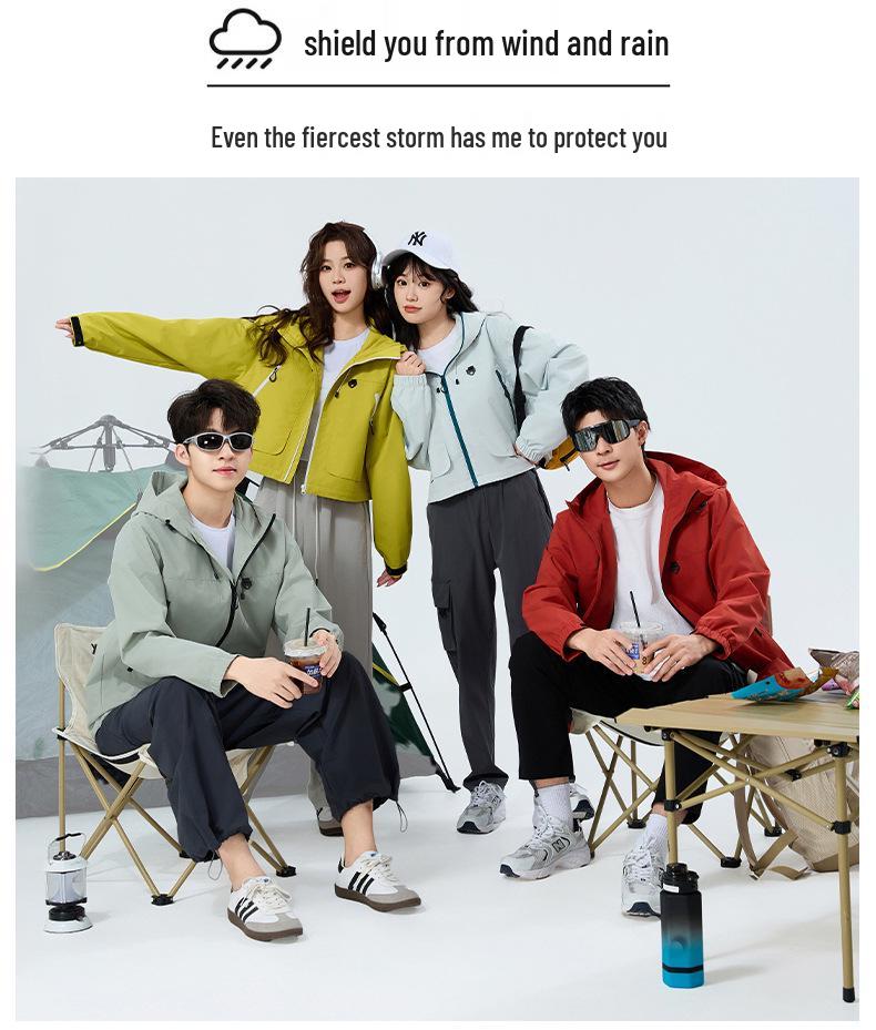 2025 Весенняя Уличная Модная Ветровка с Капюшоном для Пар - Стильная Куртка для Пеших Прогулок и Альпинизма
