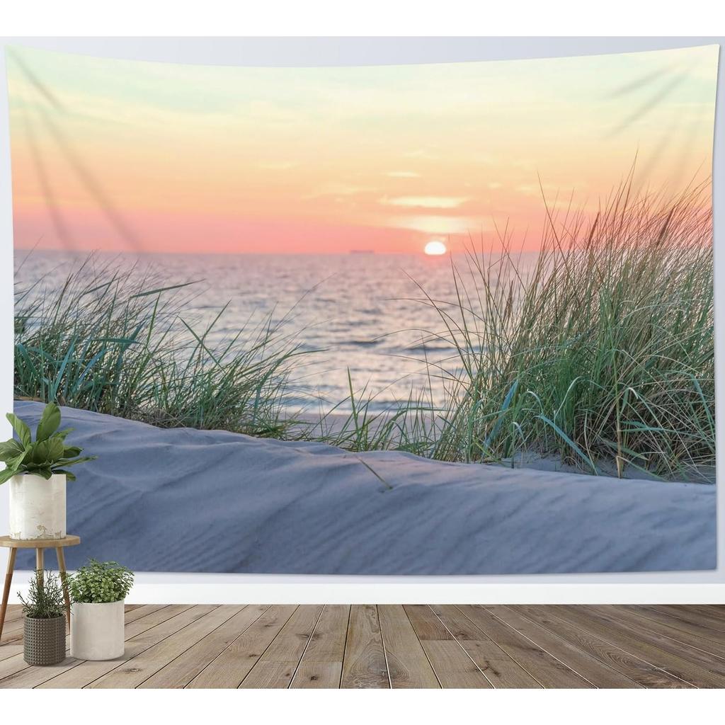 Wall Tapestry Depicting an Ocean Beach Coastal