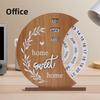 Rotatable Wooden Perpetual Desk Calendar with Base Heavy Duty Date Week Month Display Home Office Bedroom Desktop Calendar Decoration