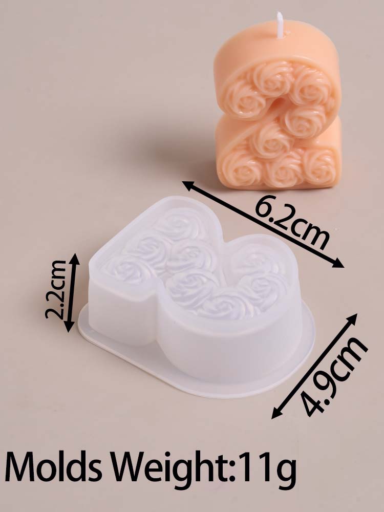 DIY Роза Цифра Свеча-Украшение на День Рождения Силиконовая Форма Ручная Работа Ароматические Свечи Материалы для Изготовления Гипсовые Поделки Формы для Заливки Подарки