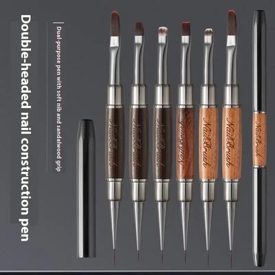 Ручка для нейл-арта Sandalwood Line, двухсторонняя кисть, ручка для наращивания ногтей, высококачественная ручка для рисования, инструменты для ногтей