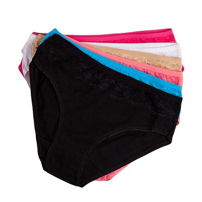 Трусики больших размеров для женщин, сексуальное кружевное лоскутное женское нижнее белье со средней талией, хлопковое белье, 6 шт./компл.