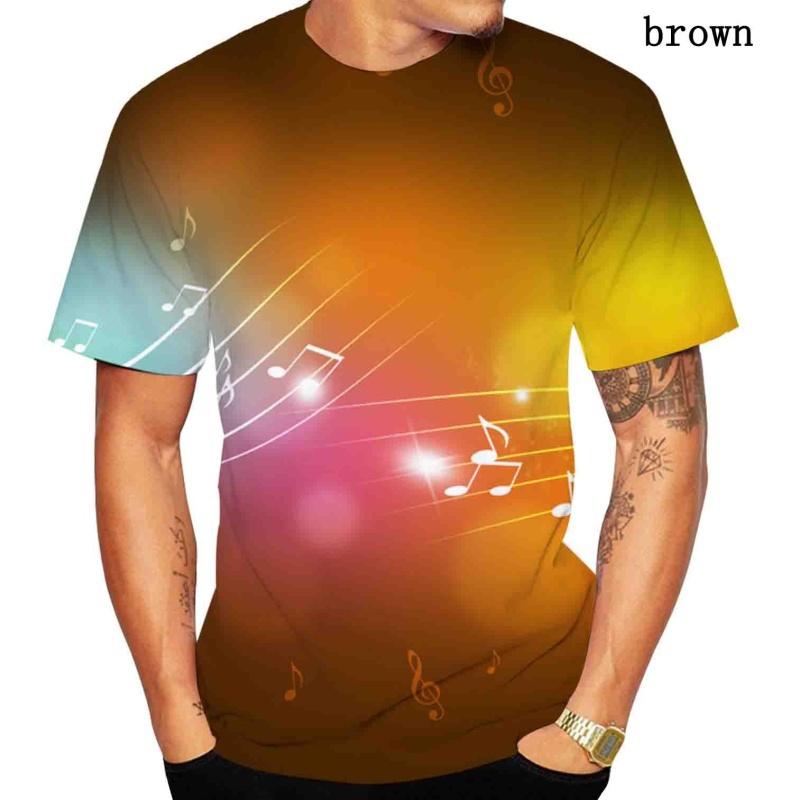 Новая модная весенне-летняя футболка с музыкальной нотой 3D-принтом, крутая мужская/женская, с коротким рукавом, унисекс, с круглым вырезом
