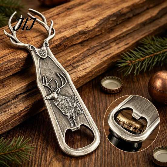 Vintage Style Party Favor Gifts Elk Antler Bottle Opener, Heavy Duty Metal Retro Beer Alloy Opener Cap Remover for Home Bar, Artistic Kitchen Gadgets