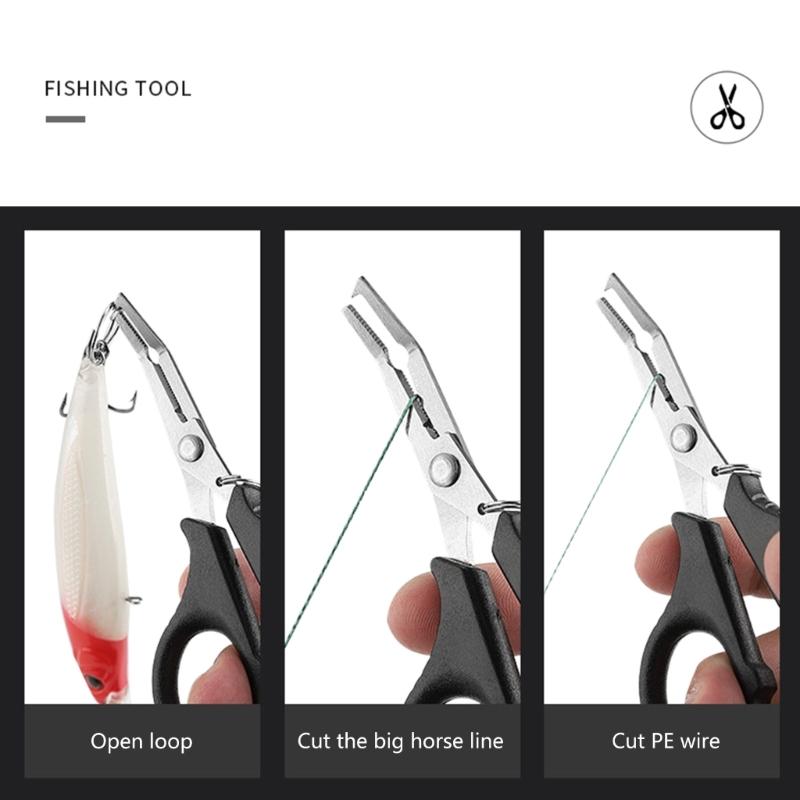 Multifunctional Fishing Plier PE Line Cutter With Hooked Tip Hook Remover Scissors Tool Fishing Tools Accessories