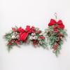 Christmas Decor Red Ribbon Premium PE Pine Cone Wreath Hotel Mall Hanging