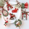 Tree Christmas Ornament Resin Vintage Bell Bow Wreath Christmas Pendant Stocking