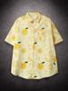 Oversized Loose Hawaiian Lemon Short Sleeve Shirt Men Vintage Loose Couple Beach Shirts for Summer Clothing Streetwear