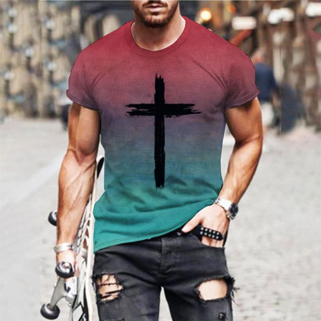 Men's  T-shirt T-shirts Graphic Text Pool3D Printing Street Casual Short Sleeve Printed Clothing Basic