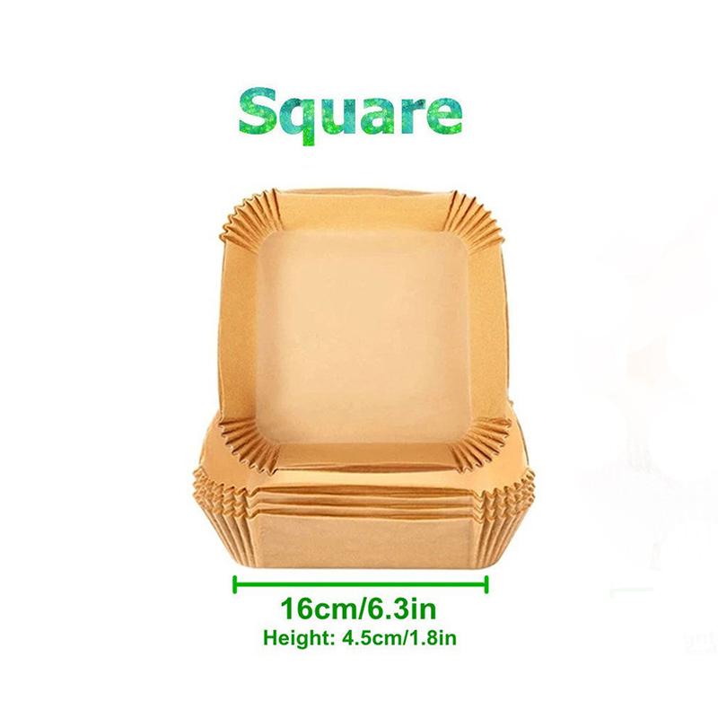 25/50/100 шт. одноразовая бумага для выпечки для фритюрницы, маслостойкая подкладка для корзины для пароварки, антипригарный противень из пергаментной бумаги, подставка для духовки, сковороды для барбекю, аксессуары