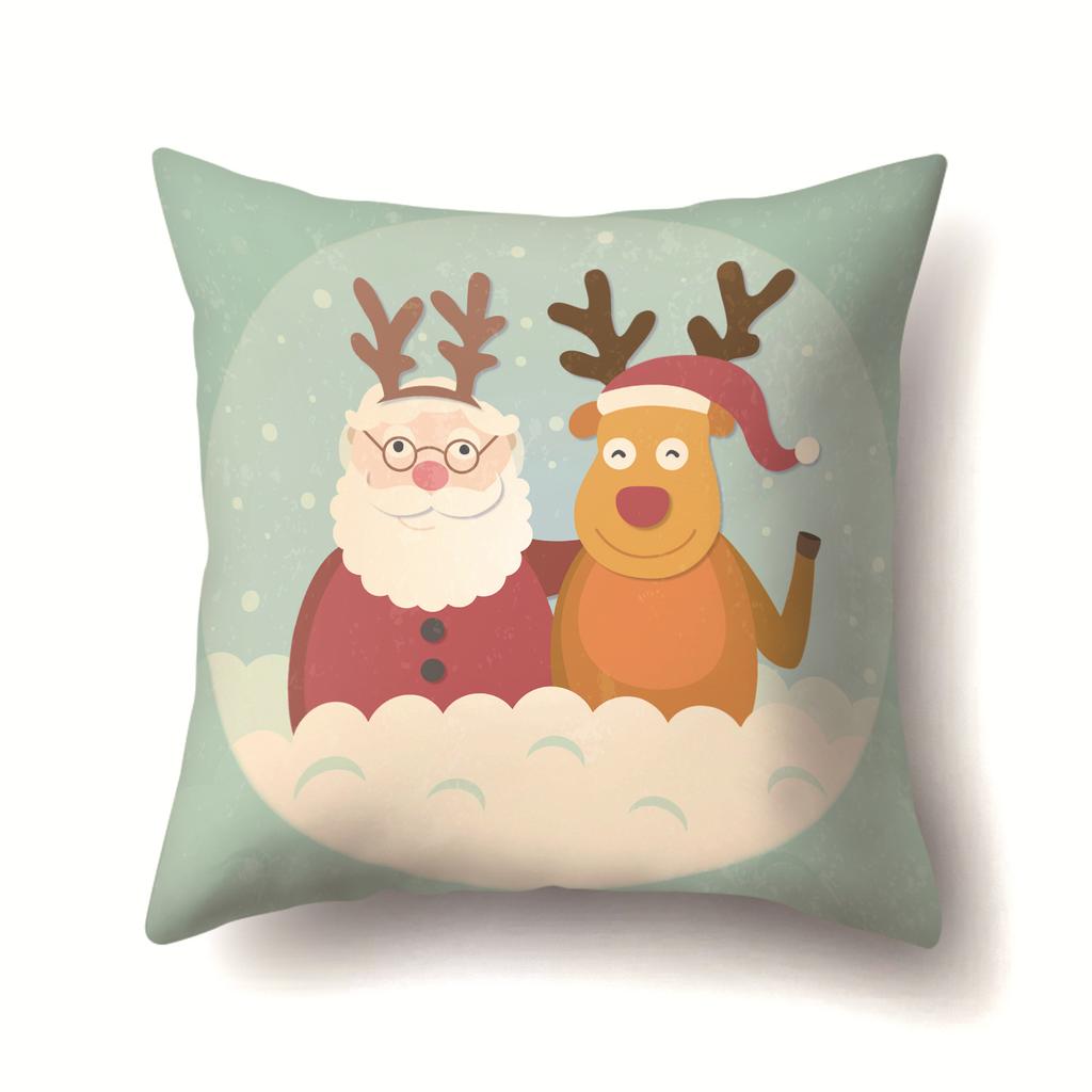 Christmas Santa Claus, Trees, Etc. Polyester Pillow, Sofa Cushion, Bedside Decoration