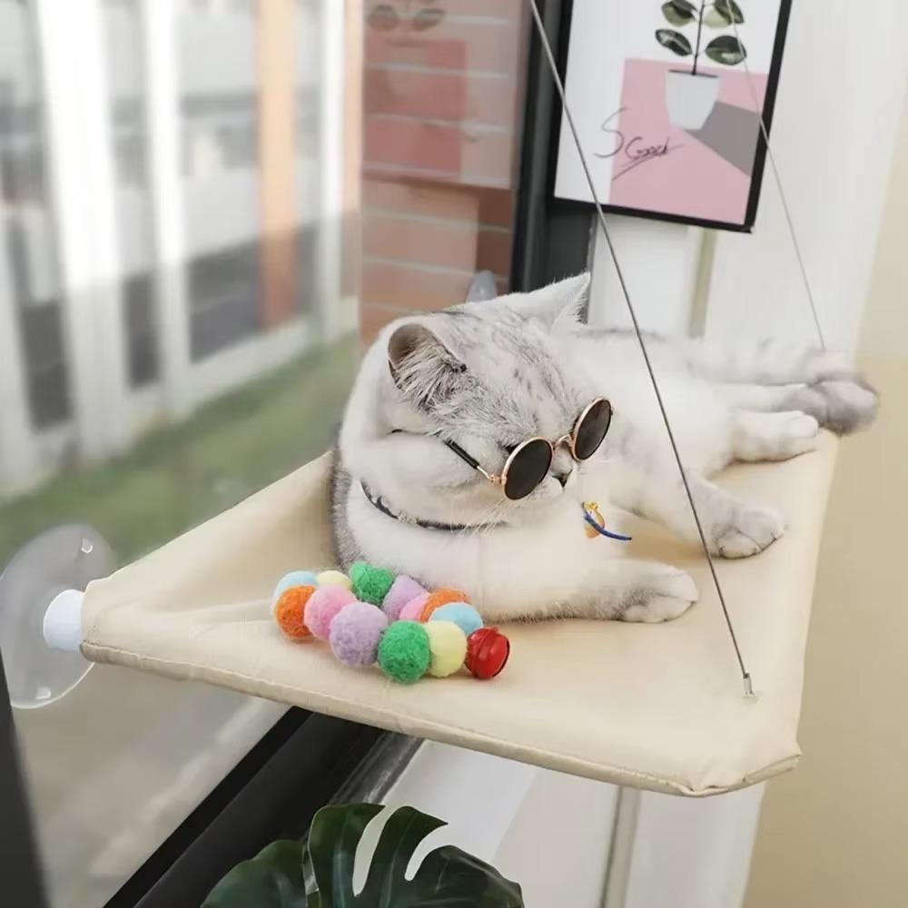 Cat Hammock Window Habitat Safety Cat Rack Household Space Saving Window Pet Seat Simple Secure Ultra-Soft Sill Pets Beds House