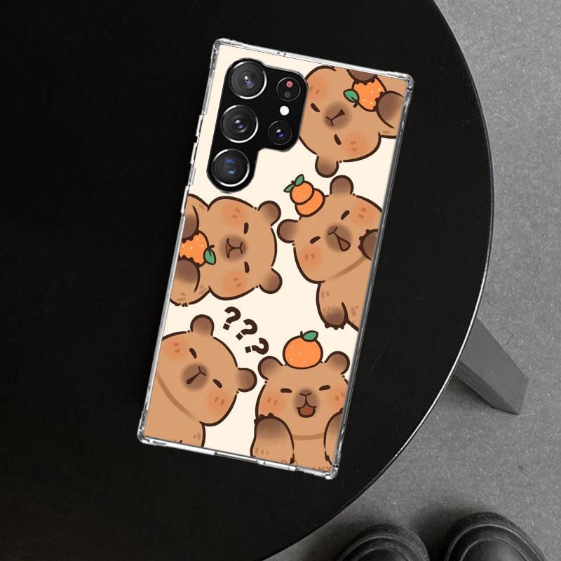 Чехол-кепка с кроликом и капибарой, мультяшное животное, для Samsung Galaxy S26 S25 Edge S24 S23 Ultra S22 Plus S21 FE S20 + Арт Индивидуальный