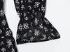 2025 Autumn/Winter European Women's Waist-Cinching Printed Long-Sleeve Dress