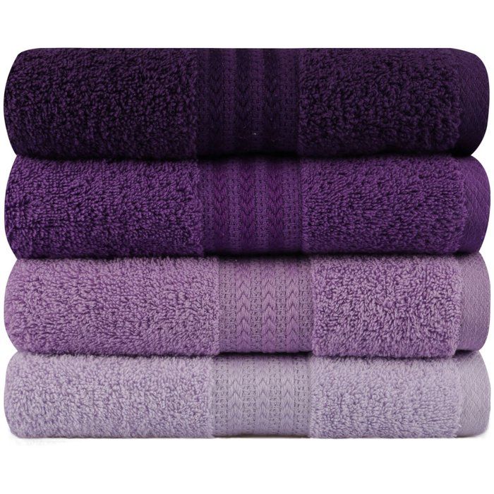 Ensemble de 4 serviettes a main - 50 x 90 cm - Violet