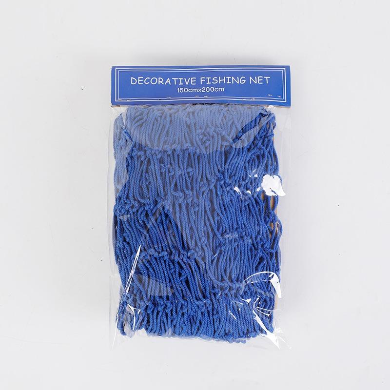 1Pc Mediterranean Decorative Fishing Net, Thick Cotton and Linen Rope Shell Net Background Wall Creative Photo Decorative Hanging Net