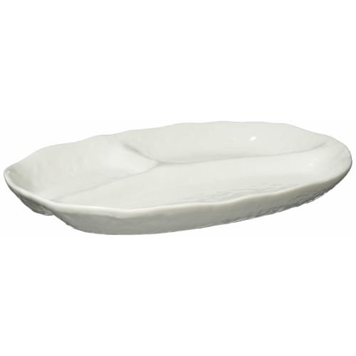 Mino Ware Lunch Plate, Single Plate, Approx. 24 x 18 cm, Microwave and Dishwasher Safe, White Glaze, 133-81015