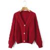 Women's Autumn and Winter Single-breasted Knitted Cardigans Solid Color Gentle Style Sweater Jacket Versatile