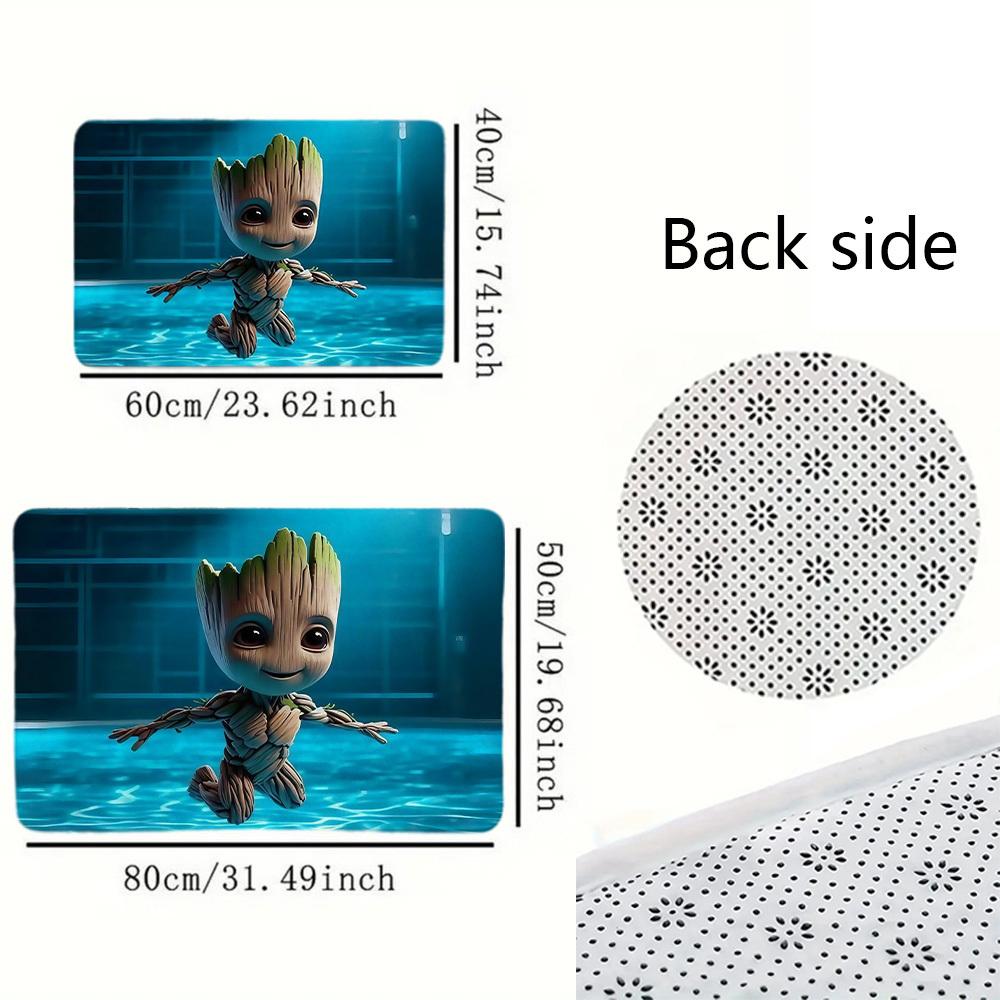 New Marvel Groot Home Floor Mat, Multifunctional Flannel Mat That Absorbs Water, Soft And Absorbent Floor Mat, Suitable for Do
