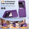 With Card Holder Sliding Camera Cover And Stand For Google Pixel 10 Pro XL Phone Case, Anti-Fall PC+TPU Wallet Case-Purple