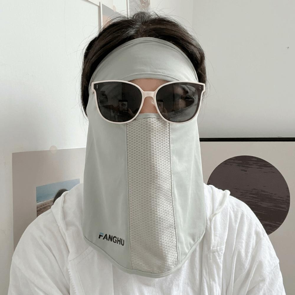 Solid Color Face Cover UV Protection Face Gini Mask Fashion Ice Silk Mask  Sports