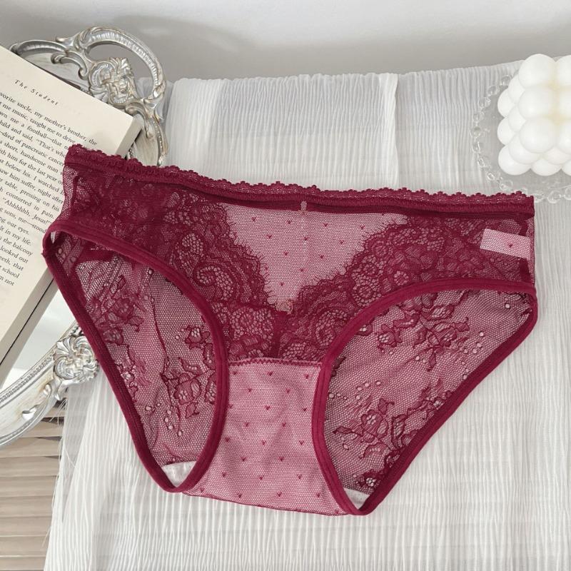 Кружевное нижнее белье для девочек Pure Desire Сексуальные полые трусы из чистого хлопка с треугольными чашечками и жемчугом
