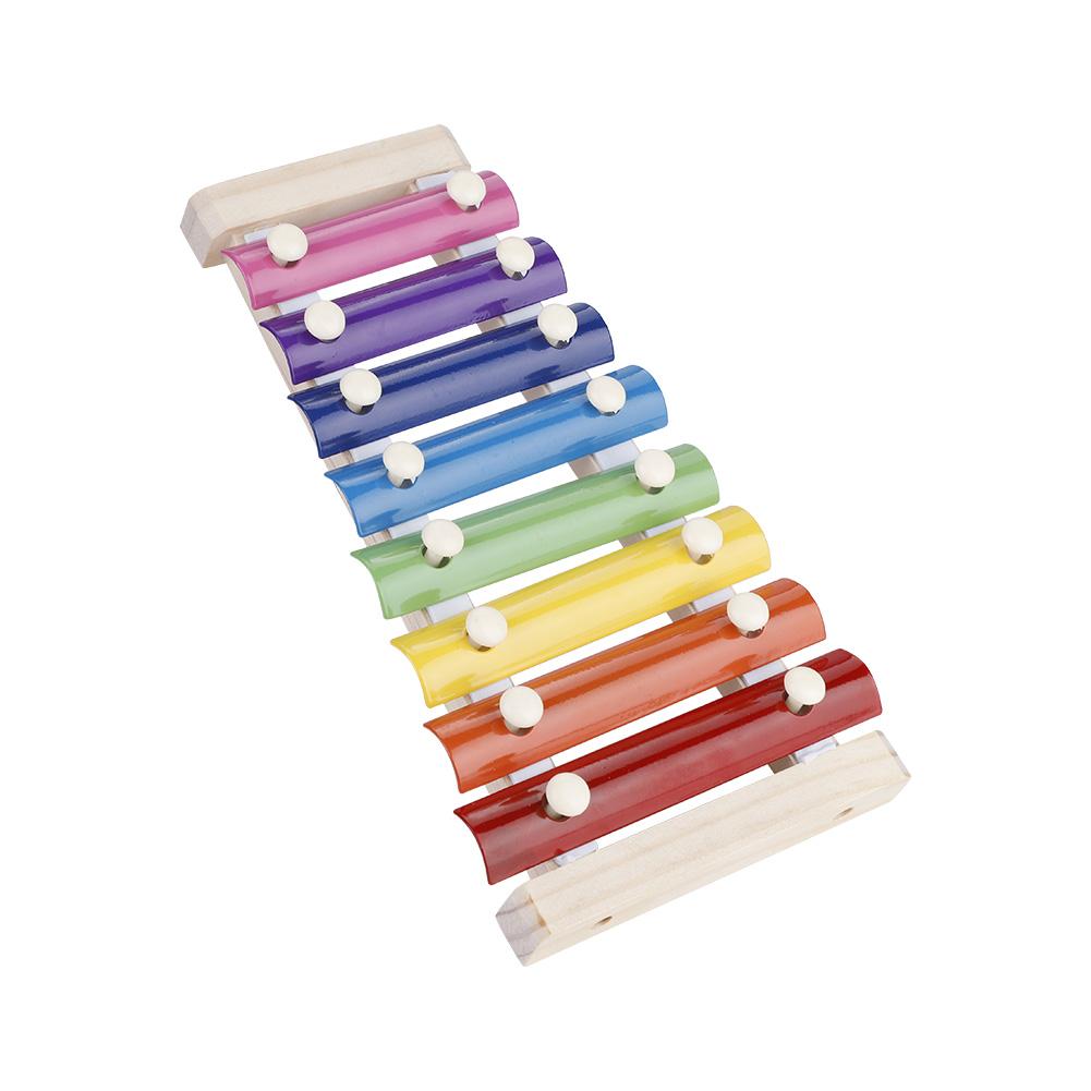 Деревянный сосновый ксилофон 8 нот 3 мм цветная алюминиевая пластина ударная музыкальная игрушка для малышей