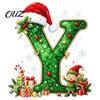 Durable Hanging Letter Decoration 26 Alphabet Christmas Ornament, Personalized Letters Acrylic Tree with Santa Hat Pendant And Elf Boy for Xmas Mantel