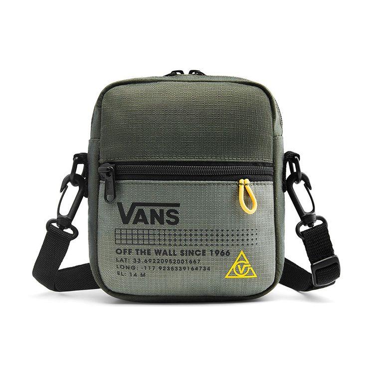 Vans Workwear Letter Logo Zipper Polyester Shoulder Crossbody Bag Unisex bags Green VN0A3I5SZIP1
