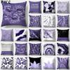 Geometric Purple Decorative Pillowcase Gem Crystal Marble Art Print Polyester Home Decor Cushion Cover 45X45CM Fundas De Cojin