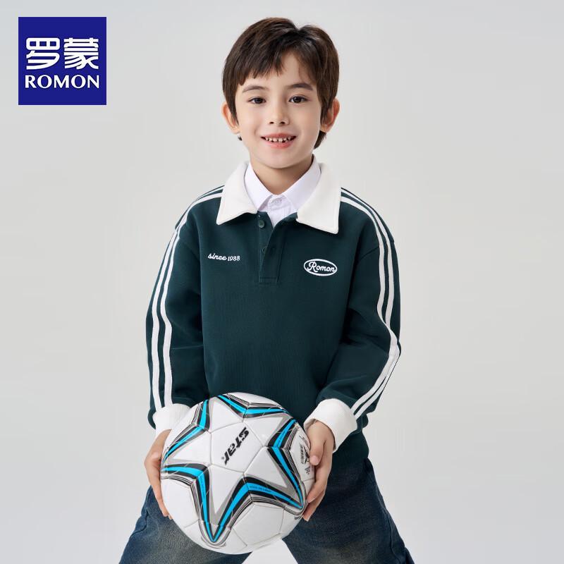 Luomon Boys' Polo Collar Raglan Sweatshirt