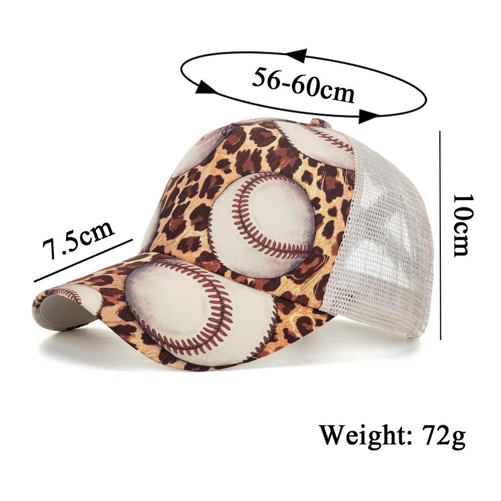 New Baseball Leopard Print Horizontal Bar Net Cap Baseball Cap Sun Hat