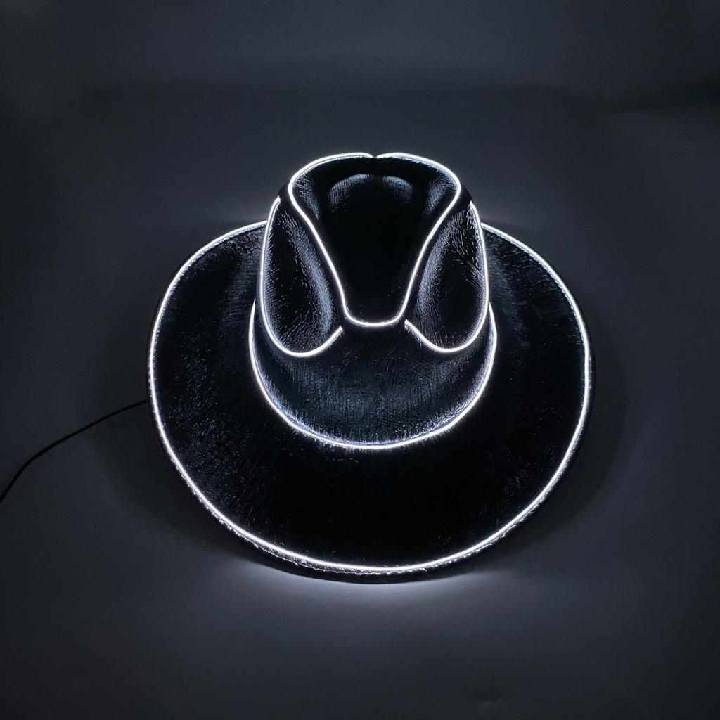 Eye-catching Sparkling Silver Pink Light-up Jazz Hat For Festivals And Holidays