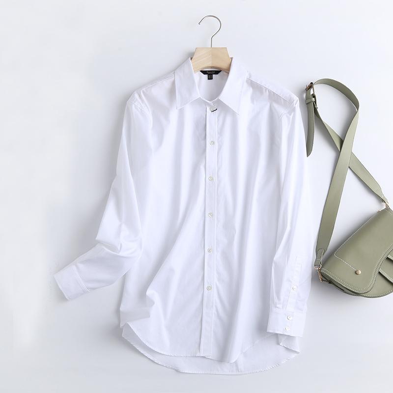 Withered England Style Office Lady Simple Fashion Poplin Solid White Blouse Women Blusas 2025 Shirt Women Tops