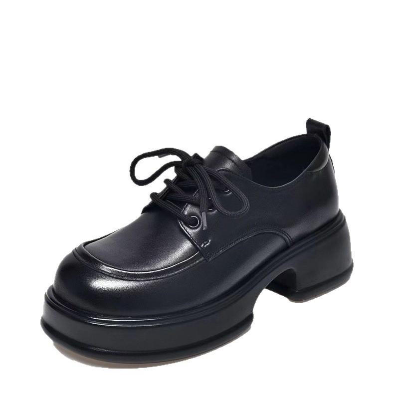 Британский стиль платформа шнуровка маленькие кожаные туфли мягкая подошва удобные для ходьбы одинарные туфли женские туфли 2025 весна и осень новые лоферы