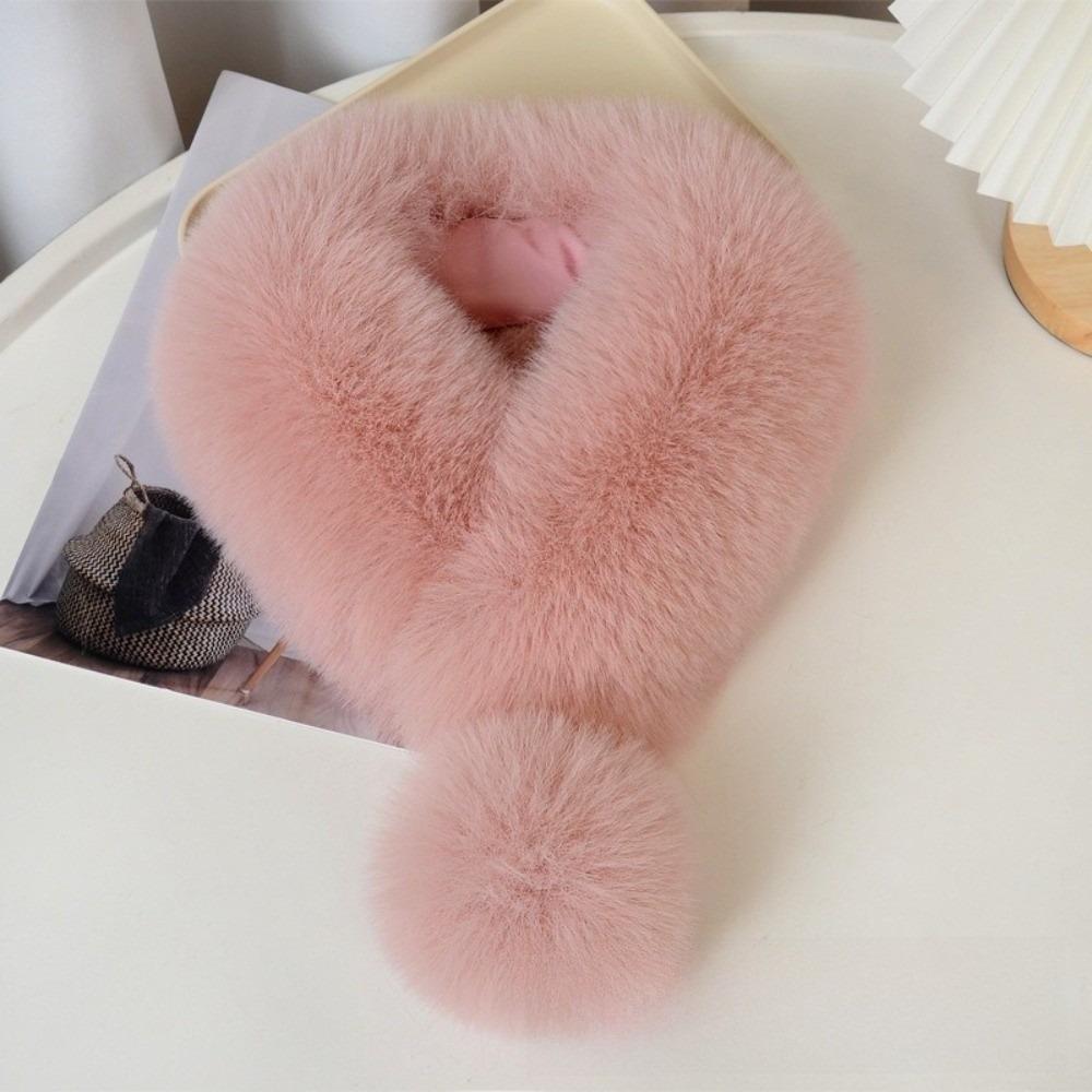 Thickened Imitation Fur Scarf Magnetic Cross Neck Warmer Gifts Plush Scarf Girl