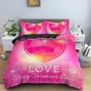 3D Printed Sweet Heart Valentine's Bedding Set,Girls Adult Single Twin Queen Size,Duvet Cover Pillowcase Bedding