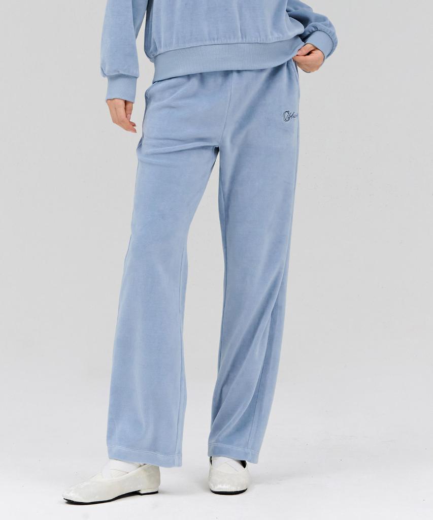 CHASECULT Women'S Velour Straight Warm-Up Pants - Sky Blue