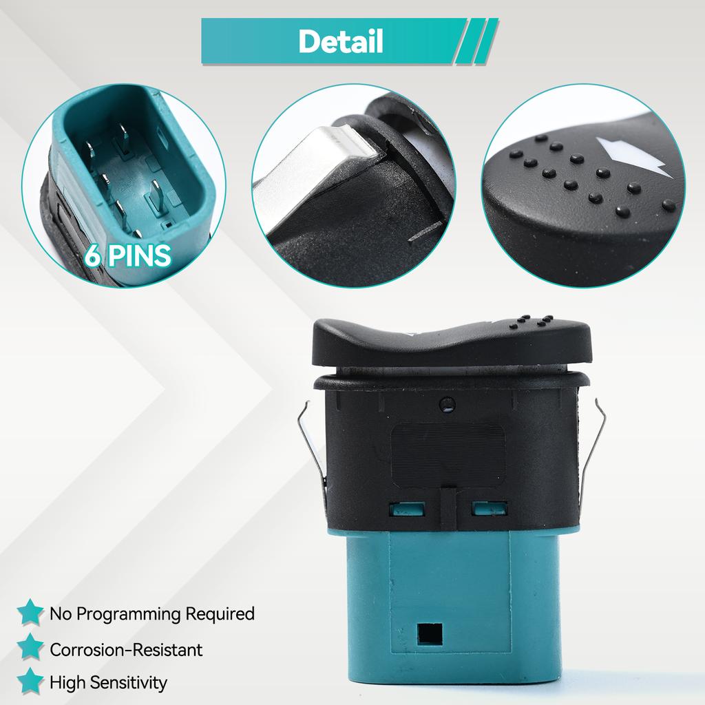 Кнопка переключателя управления электрическим стеклоподъемником двери, передняя левая и правая, одинарная для Ford Transit MK7 2006-2013 1383293 5C1T14529AA