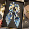New Satin Hair Scarf Women Handkerchief Print Female Head Bandana Small Neck Muffler Hijab Lady Girl 70*70cm Square Shawls