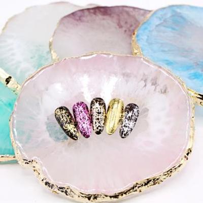 Креативная палитра цветов для ногтей Golden Edge Resin, смешивание рисунков красок, держатель для маникюра для самостоятельного изготовления