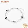 Tancise 925 Sterling Silver Bracelet Jewelry Geometric Bead Chain Link Bracelets Fashion Fine Wedding Gift for Girlfriend Women