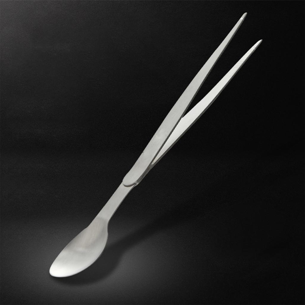 2 In 1 Stainless Steel Tasting Spoon Tweezers Dual Function for Party Kitchen Accessories Chef Cooker Gadget Tasting Appetizer