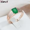Кольца Kinel с квадратным темно-зеленым опалом и цирконом для женщин