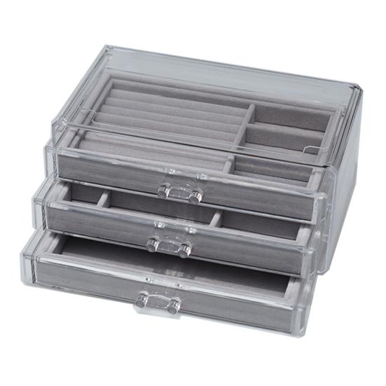 Коробка для хранения с бархатной подкладкой, большим отделением, модульной конструкцией, штабелируемая, для часов, браслетов и ювелирных изделий.