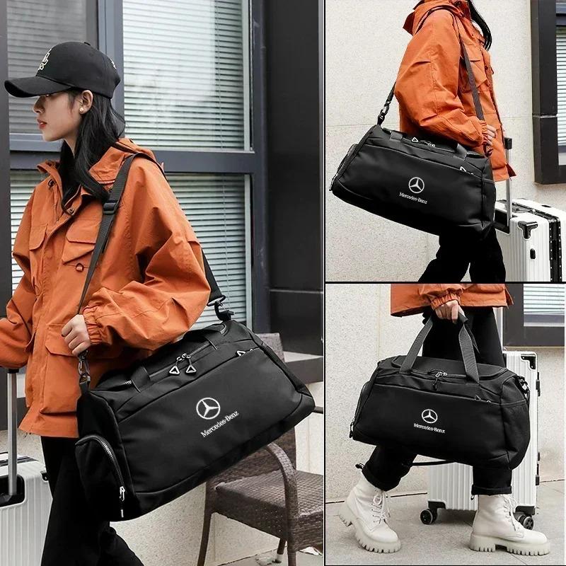 FA01Car Gym Bag Large Capacity Shoulder Bag Travel Backpack Accessories For Mercedes Benz AMG A C E Class W201 W210 W108 W204 W205 W
