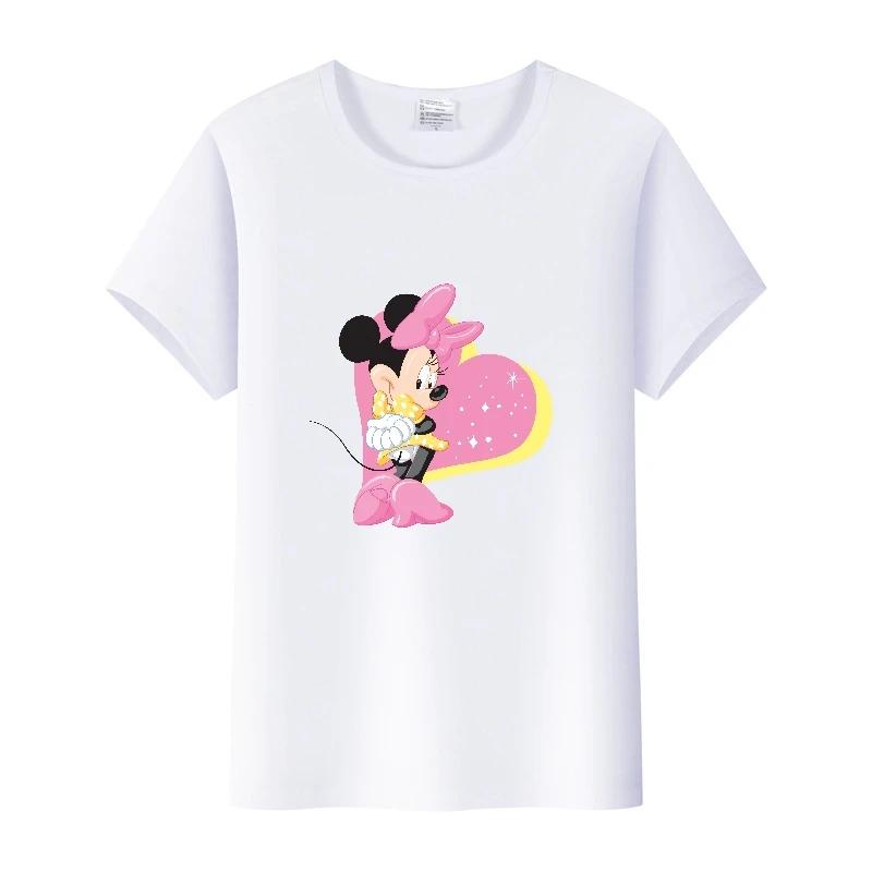 Fashion Summer Blouses T-shirt White 2000s Tees Cartoon Minnie Tshirt Mickey Mouse Tops Graphic Clothes Unisex