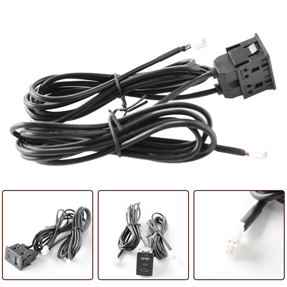 Автомобильный крепление на приборную панель USB+TYPE-C порт интерфейс панель удлинитель 145 см кабель адаптер новый